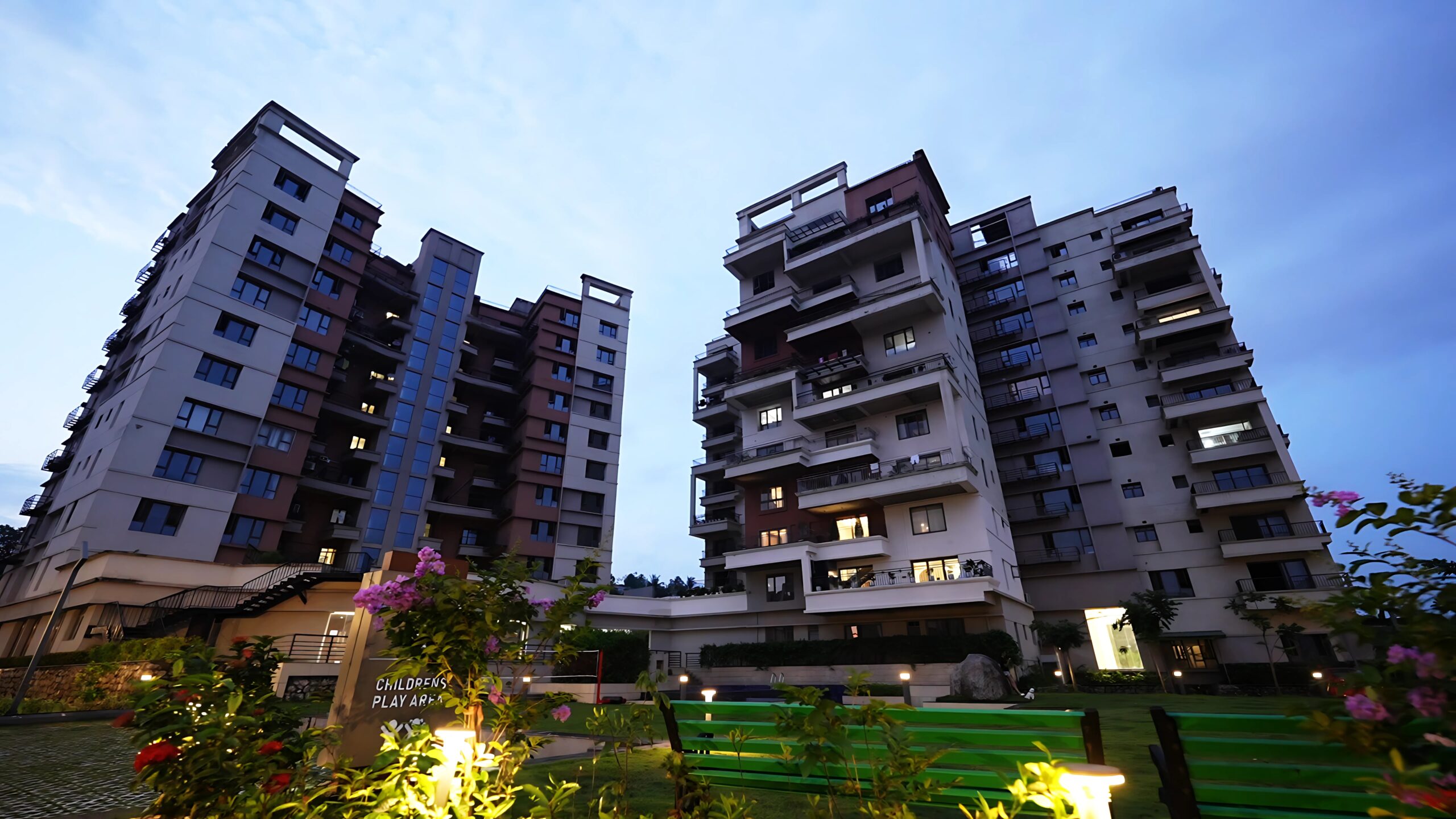 Experience the serenity of twilight at Infinity Heights, a stunning luxury apartment in Guwahati. Featuring beautifully landscaped gardens and access to a modern clubhouse, this complex is the ideal destination for those looking to buy flat in Guwahati that offers both elegance and comfort.