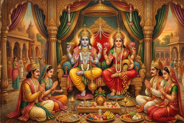 Rajas and Maharajas doing Lakshmi Narayan Puja in Aksaya Tritiya