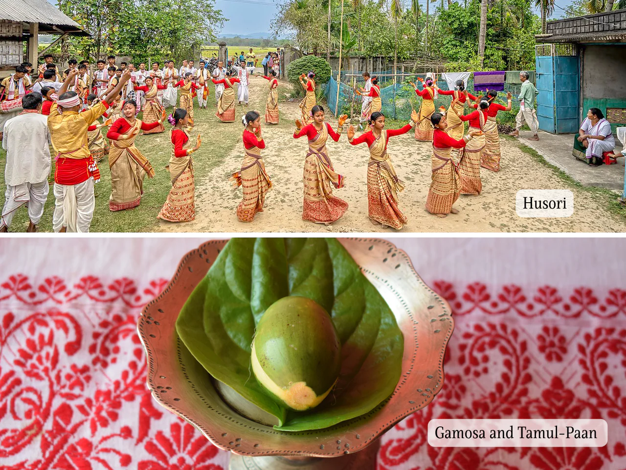 Bihu Husori Puja with Gamosha and Tamul Paan