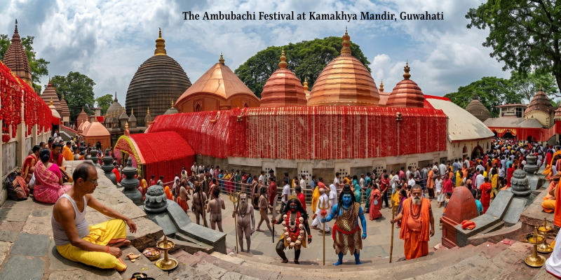 The celebration of Ambabuchi festival at Kamakhya Temple 