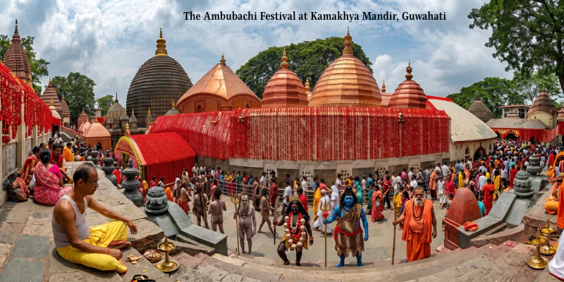 The celebration of Ambabuchi festival at Kamakhya Temple 