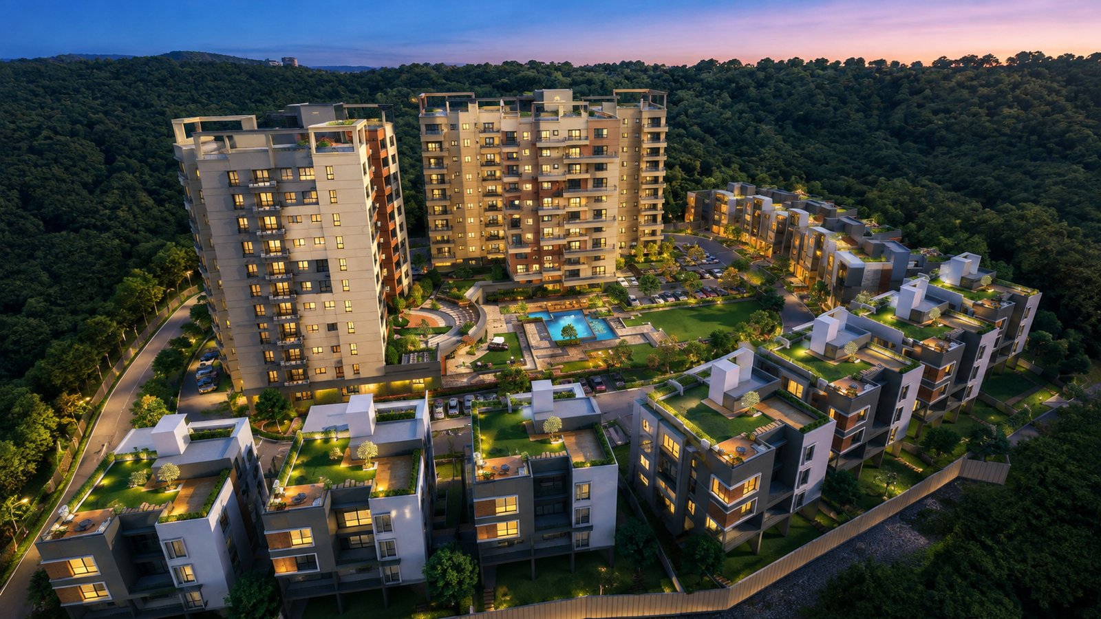 Luxury residential community featuring premium flats in Guwahati.